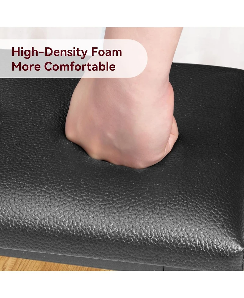 gaomon Kitchen Table Set with 2 Benches, Rectangular Dining Table for 4, Upholstered Benches, Farmhouse Style