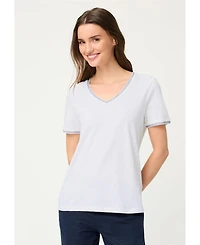 Olsen Women's Embroidered Trim T-Shirt