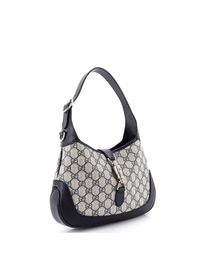 Pre-Owned Gucci Small Web Strap Jackie 1961 Hobo Gg Coated Canvas with Leather