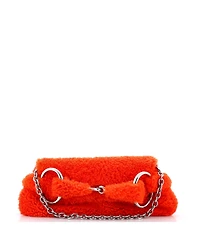 Pre-Owned Gucci Medium Horsebit Chain Shoulder Bag Shearling