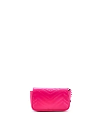 Pre-Owned Gucci Super Mini Gg Marmont Monochrome Flap Bag Matelasse Leather