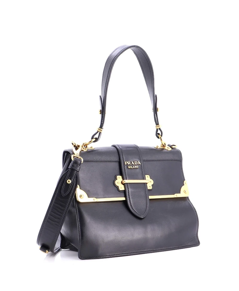 Pre-Owned Prada Medium Cahier Convertible Shoulder Bag City Calf and Saffiano