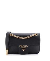 Pre-Owned Prada Small Pattina Flap Shoulder Bag Saffiano Leather