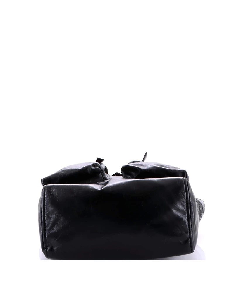 Pre-Owned Prada Tall Triple Front Pocket Tote Leather