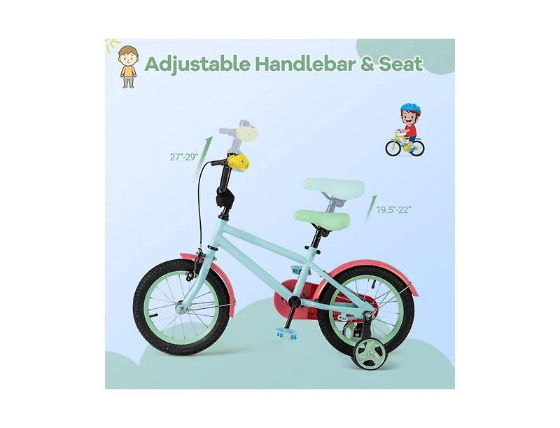 Hongge Kids Bike with Adjustable Handlebar and Saddle-14 inches