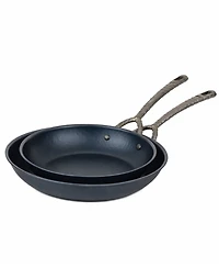 Alva Artist 2pc Carbon Steel Frying Pan Set - Artisan-Forged Handle (9.5" & 11")