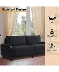 gaomon 80.7" Loveseat Sofa, Fabric Sleeper Couch with Wood Frame