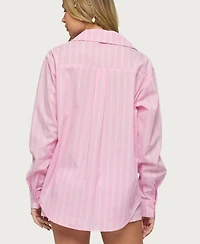 Edikted Women's Carmella Striped Oversized Shirt