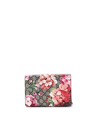 Pre-Owned Gucci Small Dionysus Chain Wallet Blooms Print Gg Coated Canvas