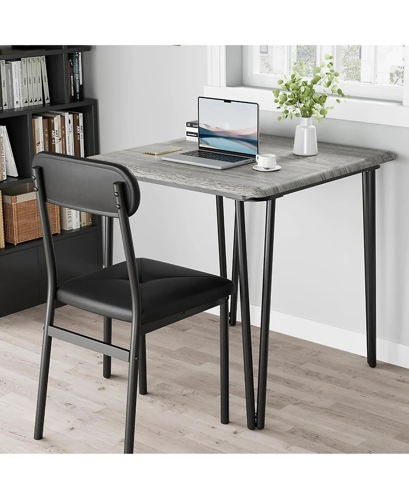gaomon Dining Table for 2, Small Square kitchen Dinner Table Set for 2,Space Saving Wood Modern Dinette With Upholstered,Dining Room Furniture