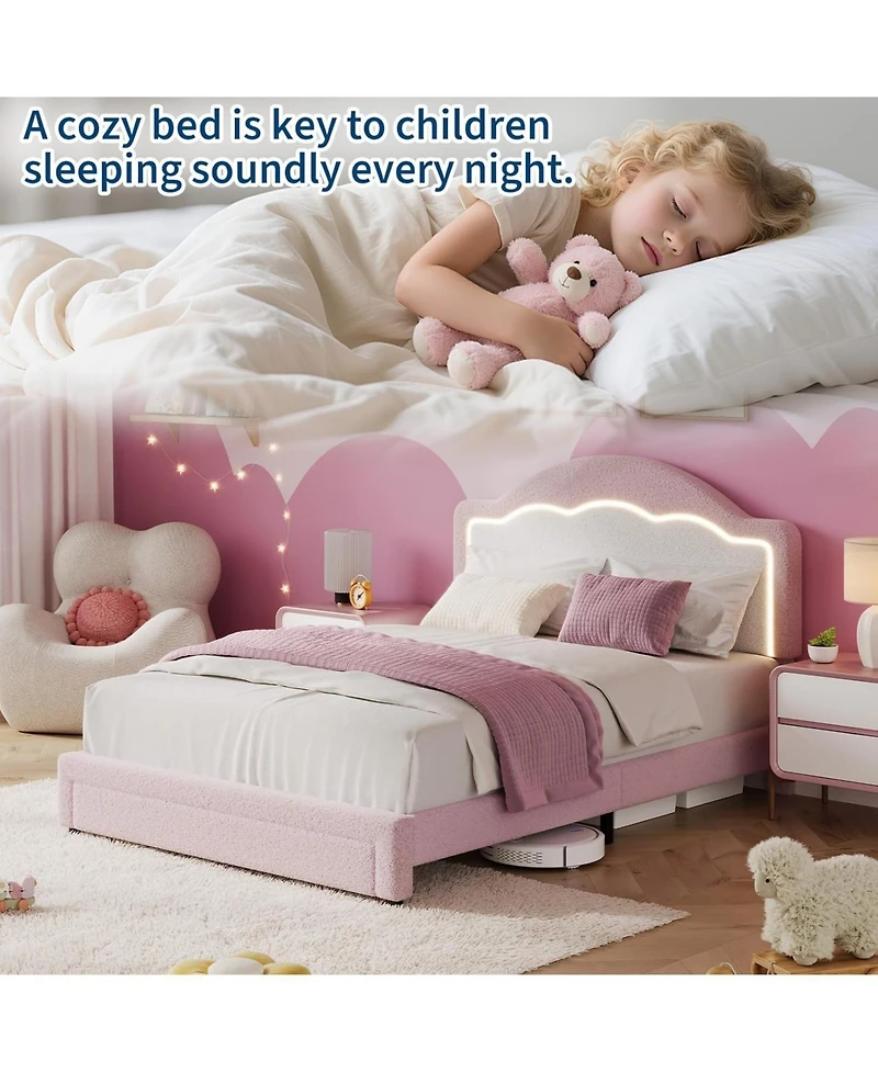 gaomon Lambskin Soft Bag Princess Bed for Girls, Cozy Upholstered Mattress, Soft and Plush Design, Perfect for Bedroom