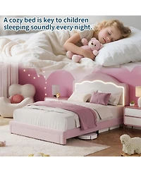 gaomon Lambskin Soft Bag Princess Bed for Girls, Cozy Upholstered Mattress, Soft and Plush Design, Perfect for Bedroom