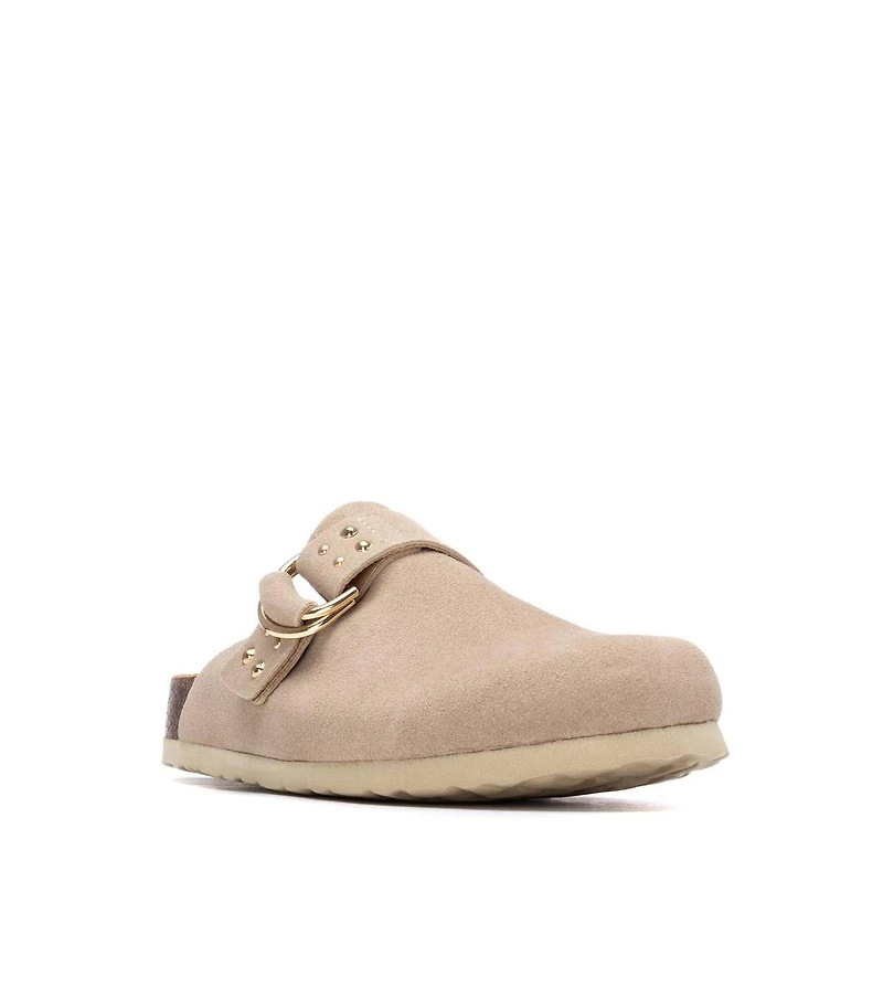 Xti Women's Refresh Collection Suede Clog Mule Flats