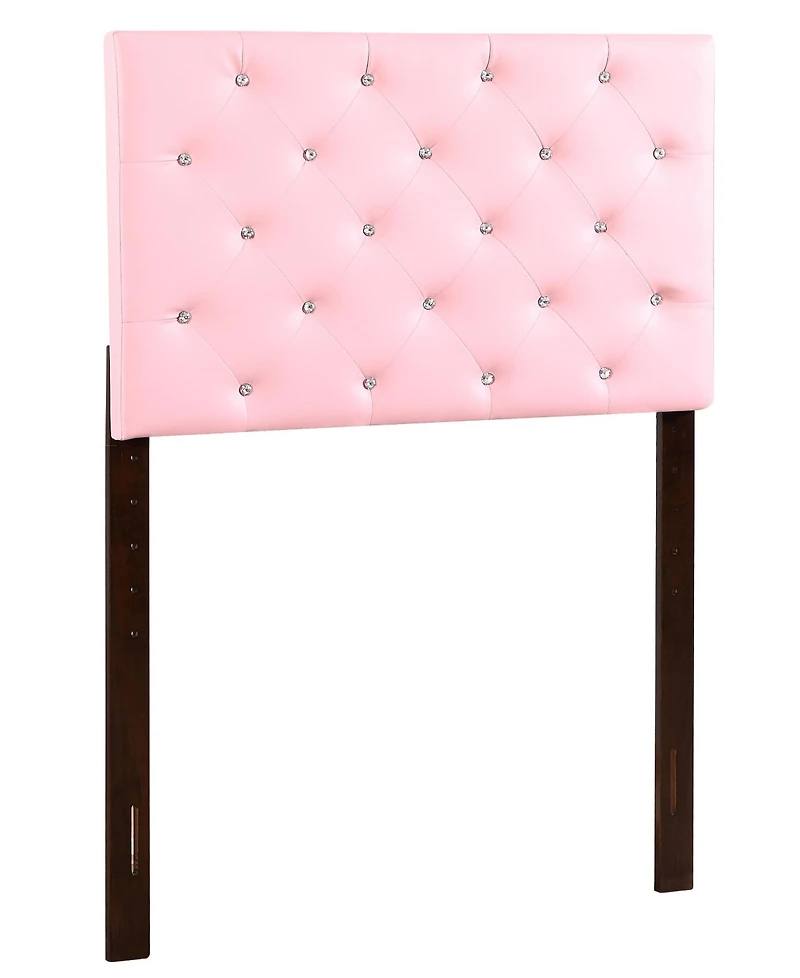 Flynama Twin Upholstered Headboard with Faux Jewel Tufting Adjustable Height 41 to 53 inch for Bedroom