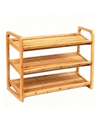 Yigii Bamboo Shoe Shelf Pairs Moisture-Resistant Wood