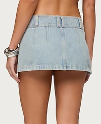 Edikted Womens Rae Denim Mini Skort