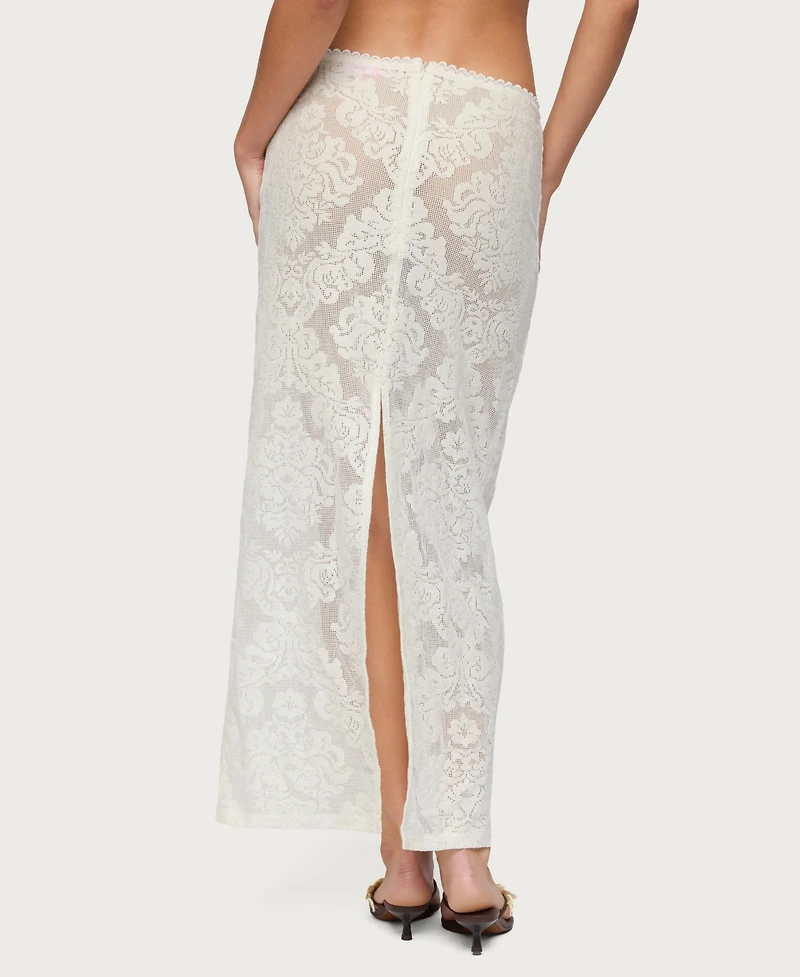 Edikted Women's Violette Sheer Lace Maxi Skirt