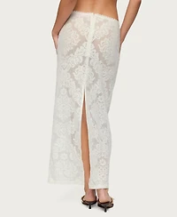 Edikted Women's Violette Sheer Lace Maxi Skirt