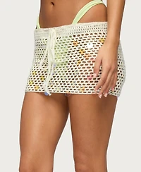 Edikted Women's Kirah Sequin Crochet Mini Skirt