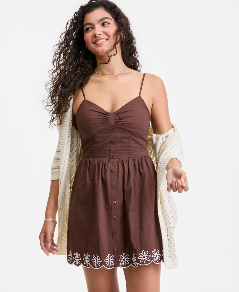 Sincerely Jules Juniors' Button-Front Mini Dress