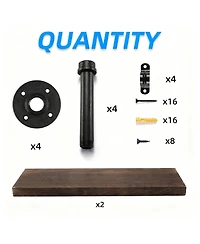 Yigii Wall Mounted Floating Shelves Industrial Pipe Brackets Rustic Wood