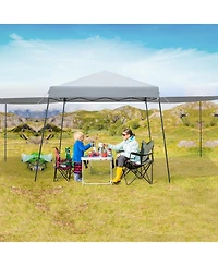 Gymax Patio 10 x 10FT Instant Pop-up Canopy Folding Tent w/ Sidewalls and Awnings Outdoor