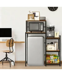 Yigii Mini Fridge Stand Microwave Cabinet 3-Tier Wood Storage Rack Dorm Kitchen
