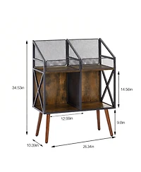 Yigii Vinyl Record Storage Holder shelf 250 Lp Wooden Display Table
