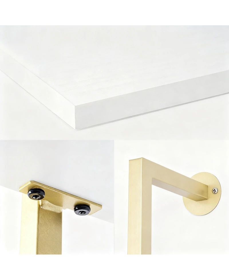 Yigii Ladder Bookshelf Wall-Mounted Solid Wood Industrial Storage Rack