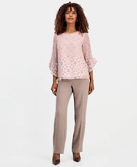 Kasper Women's Printed 3/4-Sleeve Top