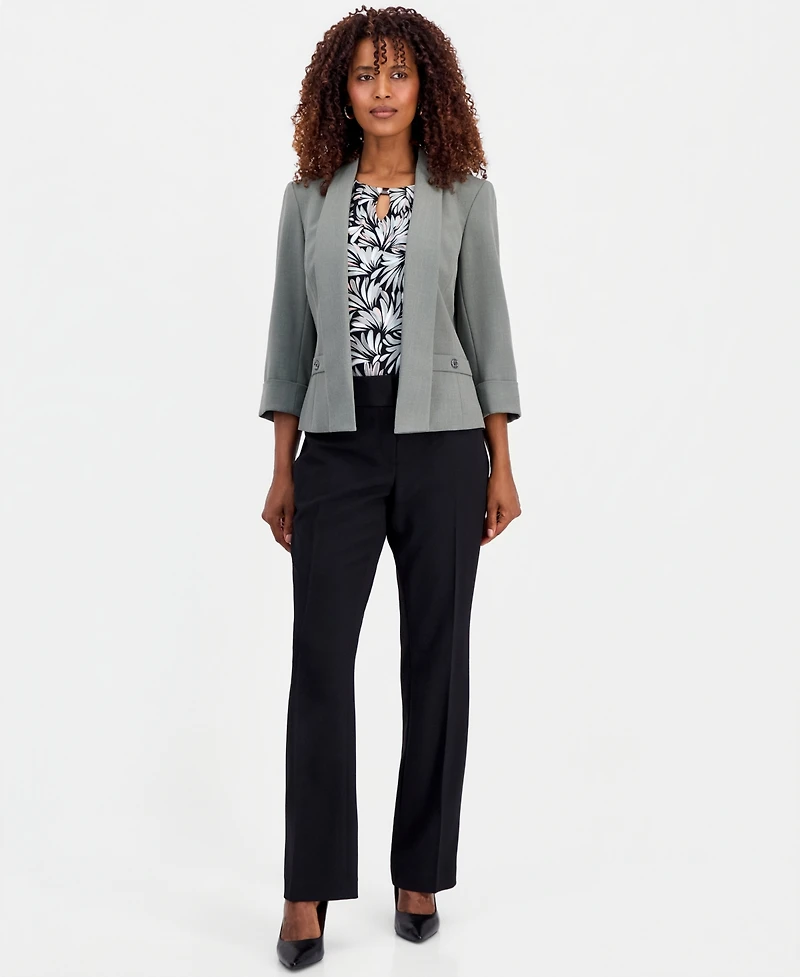 Kasper Women's Open-Front 3/4-Sleeve Jacket