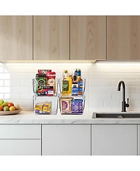 Sorbus Medium Stackable Open Front Storage Bins - For Pantry, Kitchen and Home Organization