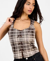 Just Polly Juniors' Menswear Bow-Trim Vest Top