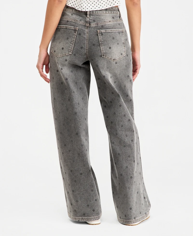 Madden Girl Juniors' Ultra '90s Polka-Dot Jeans