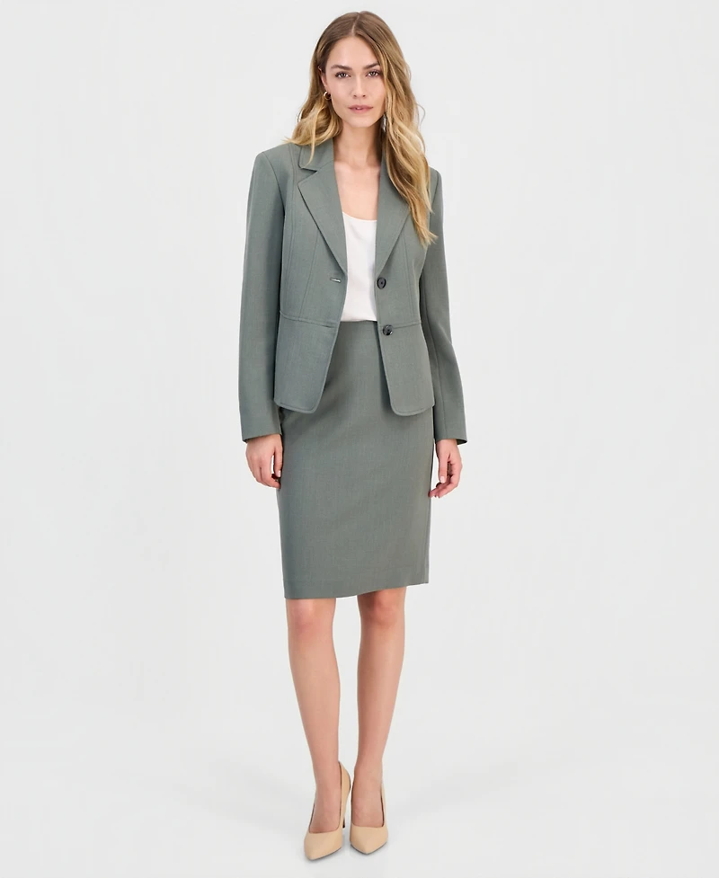 Kasper Petite Two-Button Seamed Blazer