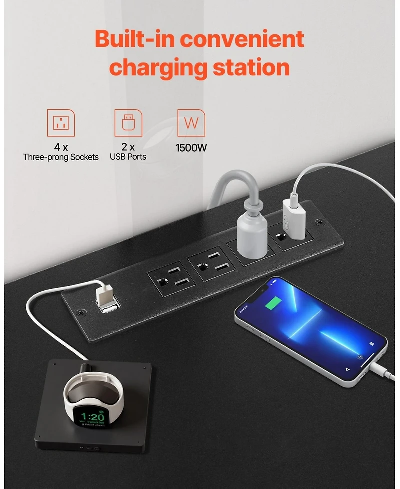 Gouun Tv Stand with Mount and Led Lights for TVs