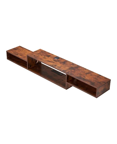 Gouun Floating Tv Stand with Power Outlets and Storage