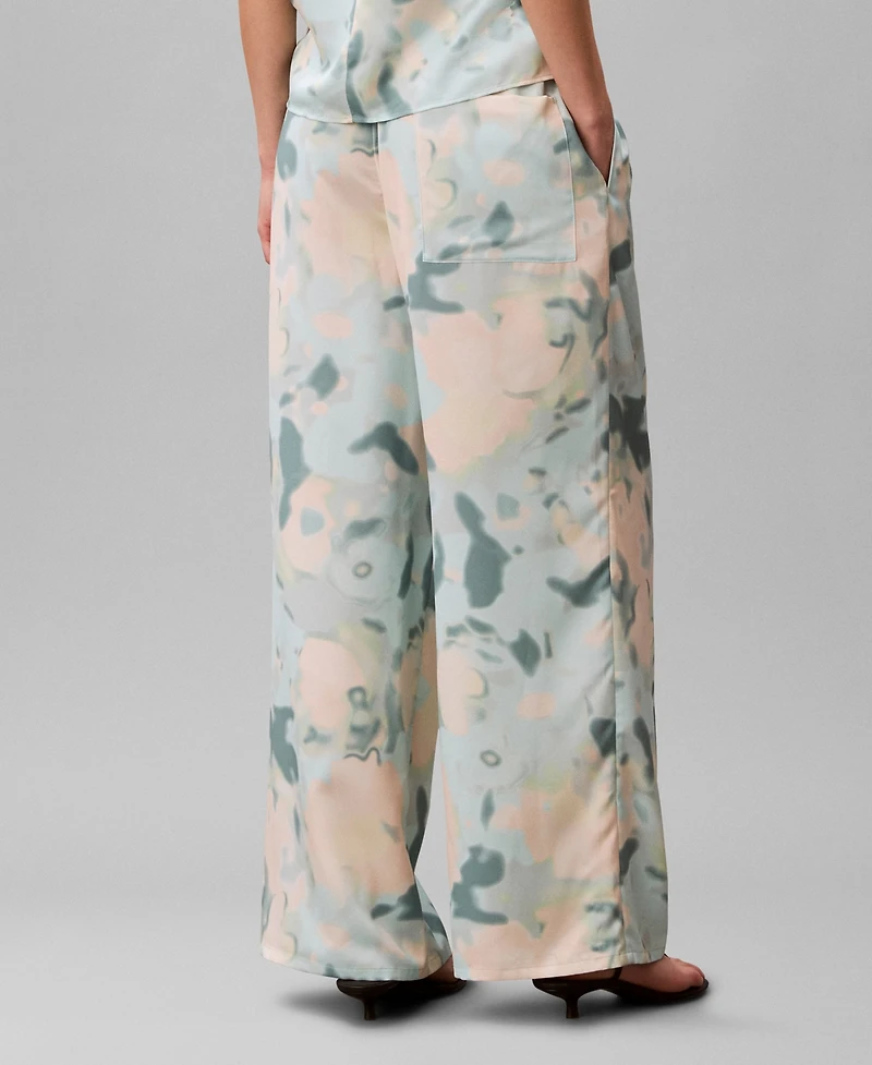 Calvin Klein Women's High-Rise Straight-Fit Wide-Leg Pull-On Pants