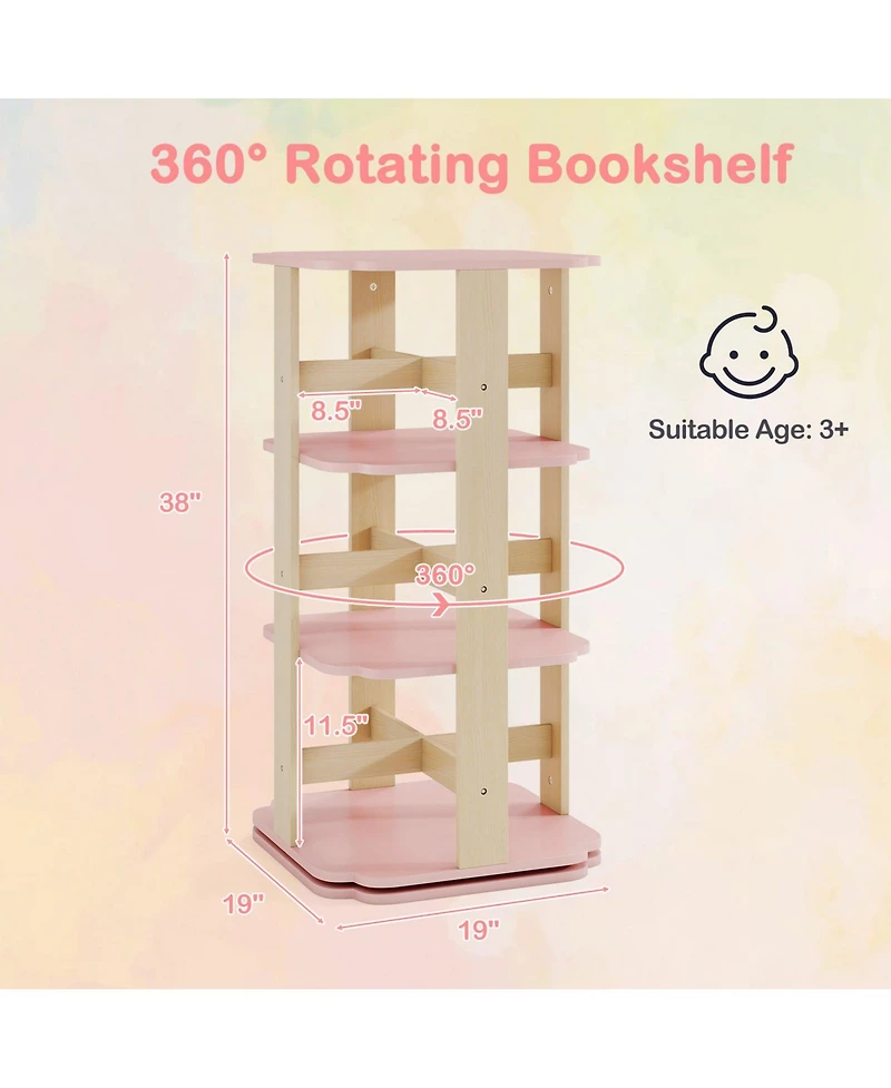 Slickblue Freestanding 3 Tier Toddler Book Rack with 12 Compartments