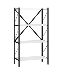 Slickblue Heavy Duty 4 Tier Bookshelf with Metal Frame Storage Unit
