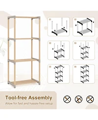 Slickblue 4 Tier Open Shelf Storage Bookcase for Home and Office Spaces