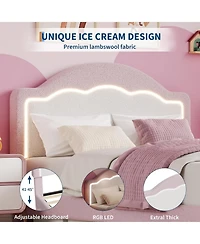 gaomon Full Size Lambskin Soft Bag Princess Bed for Girls, Cozy Upholstered Mattress, Soft and Plush Design, Perfect for Bedroom, No Box Spring Needed