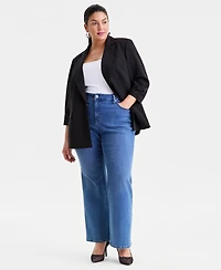 I.n.c. International Concepts Plus Kiss-Front 3/4-Sleeve Blazer, Macy's Exclusive