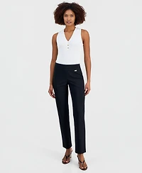 I.n.c. International Concepts Women's Tummy-Control Pull-On Straight-Leg Pants, Created for Macy's