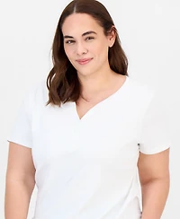 Style & Co Plus Short-Sleeve Henley Top