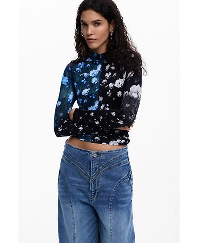 Desigual Women's Bicolor floral t-shirt