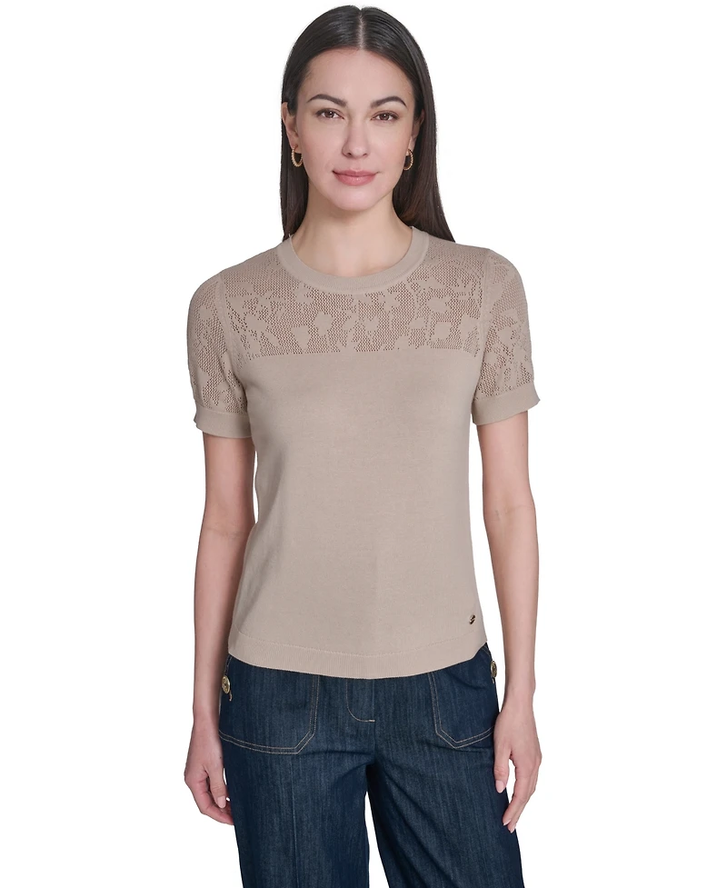 Tommy Hilfiger Women's Crew Neck Floral Sweater