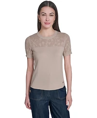 Tommy Hilfiger Women's Crew Neck Floral Sweater