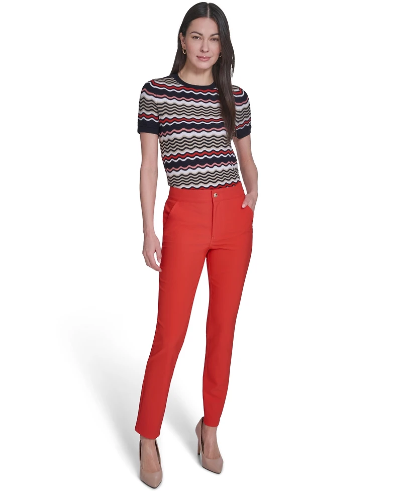 Tommy Hilfiger Women's Mid-Rise Fit Solution Skinny Pants