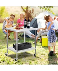 Gouun Stainless Steel Rolling Work Table x x 38 in with 4 Casters